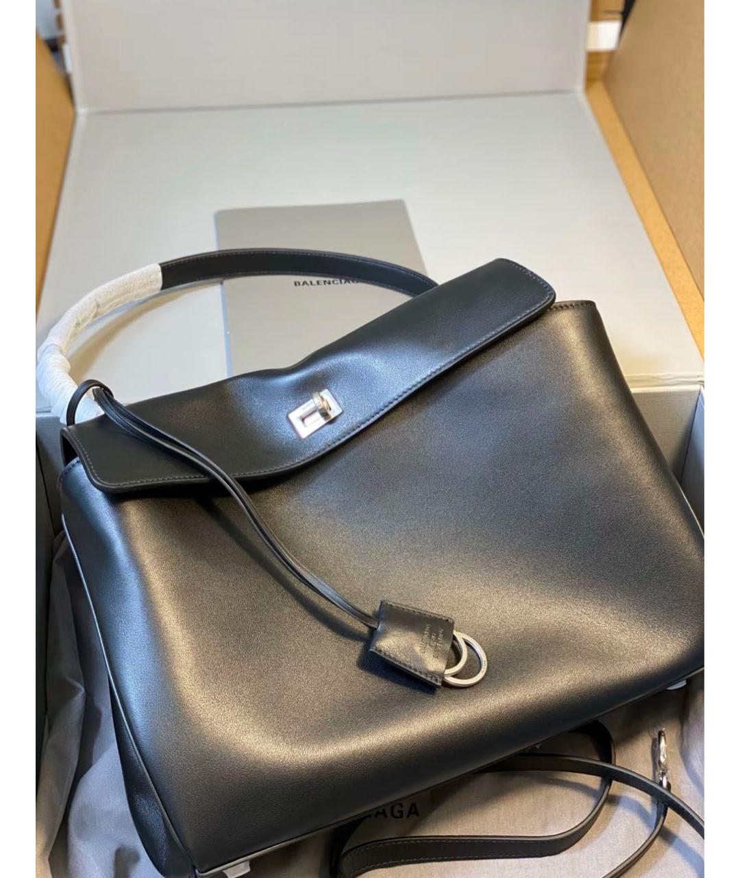 BALENCIAGA Черная кожаная сумка с короткими ручками, фото 8