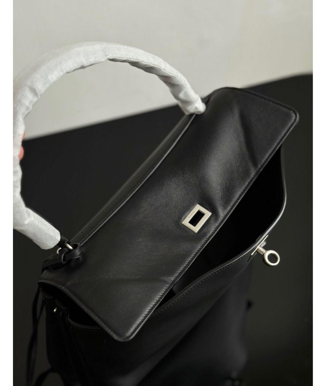 BALENCIAGA Черная кожаная сумка с короткими ручками, фото 7