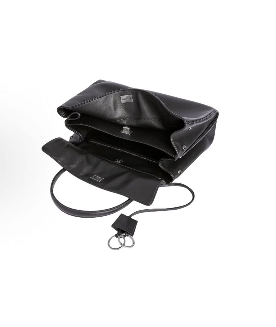 BALENCIAGA Черная кожаная сумка с короткими ручками, фото 5