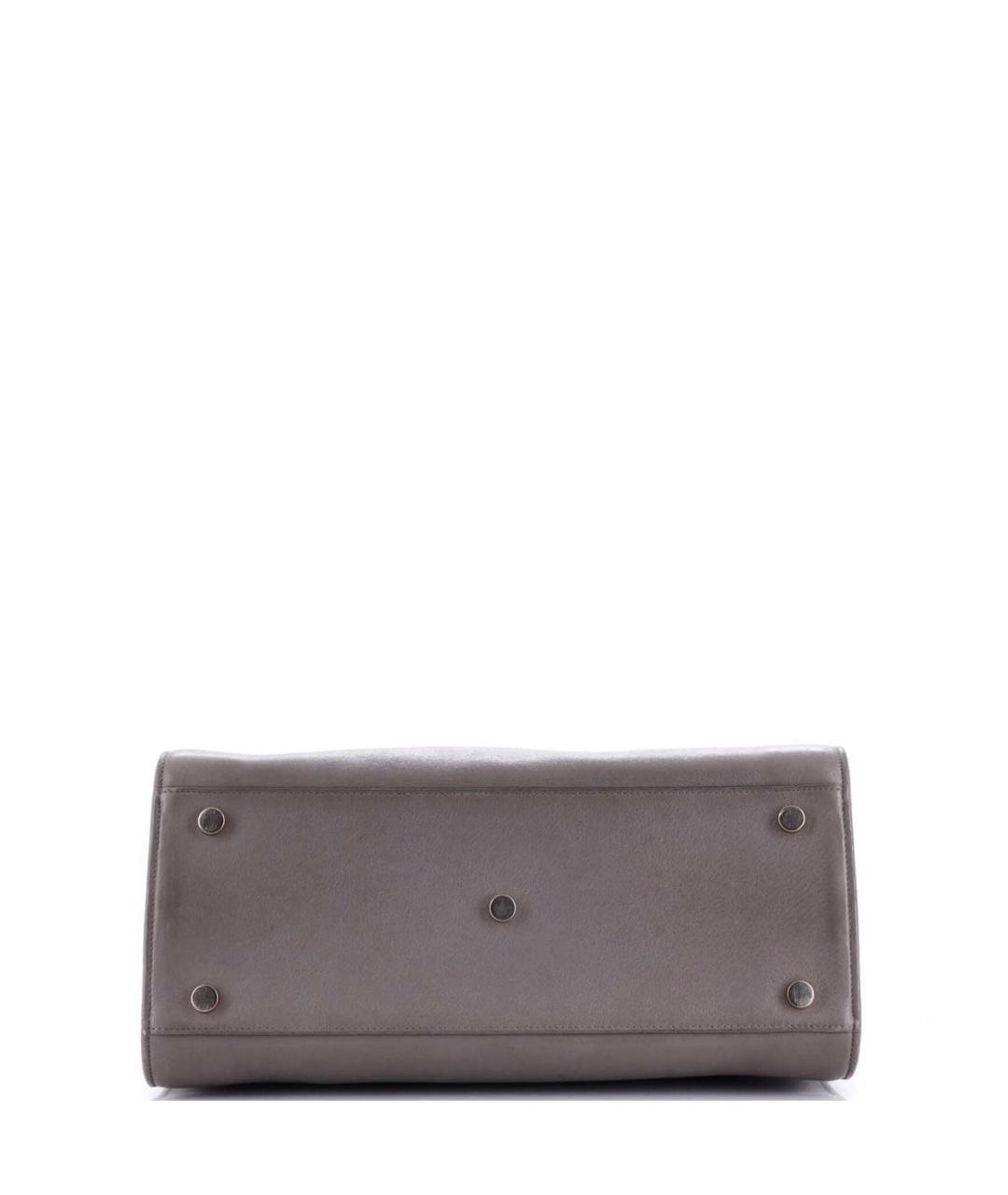 SAINT LAURENT Серая кожаная сумка тоут, фото 4