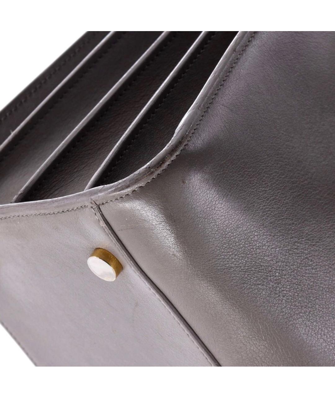 SAINT LAURENT Серая кожаная сумка тоут, фото 6