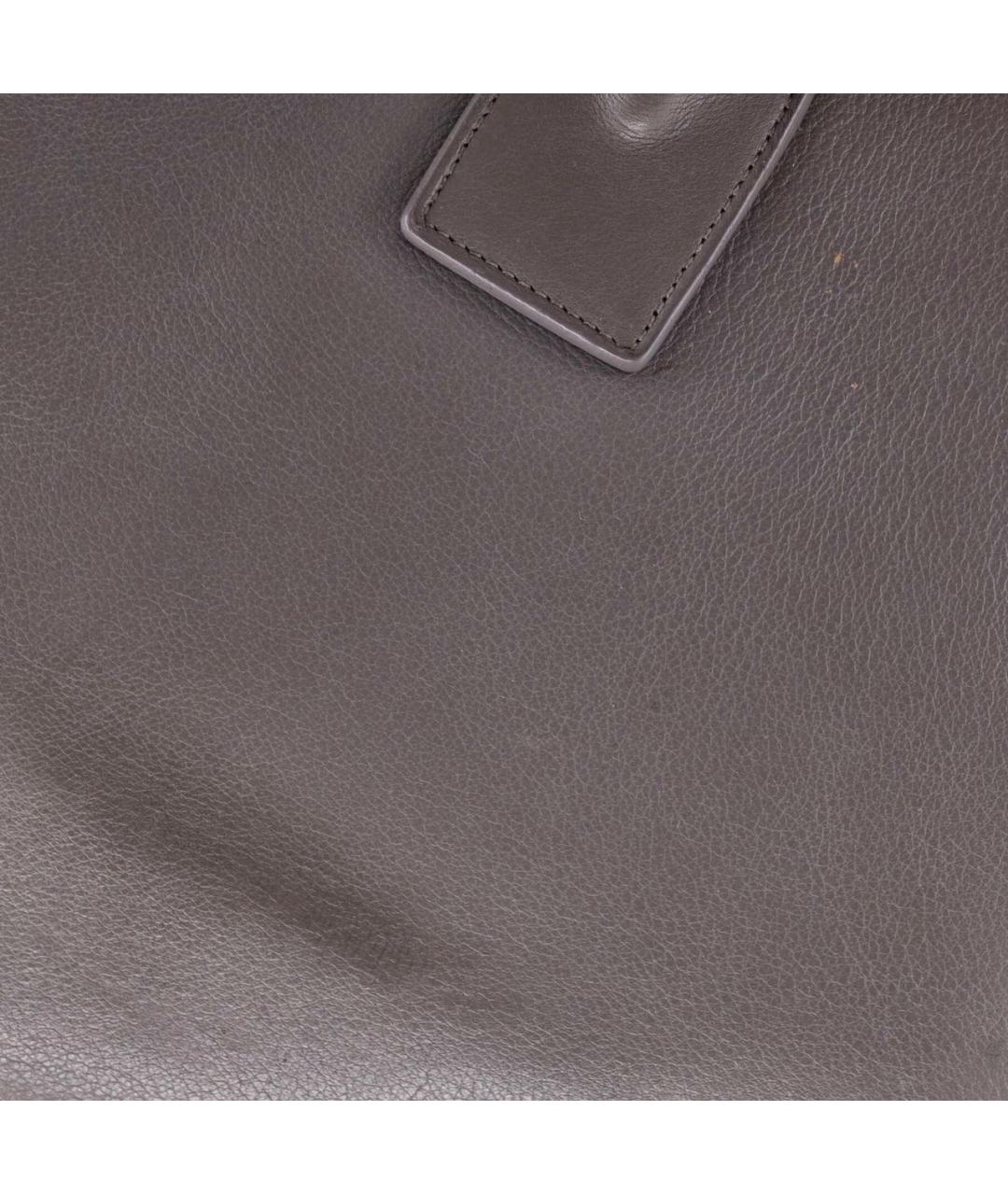 SAINT LAURENT Серая кожаная сумка тоут, фото 7