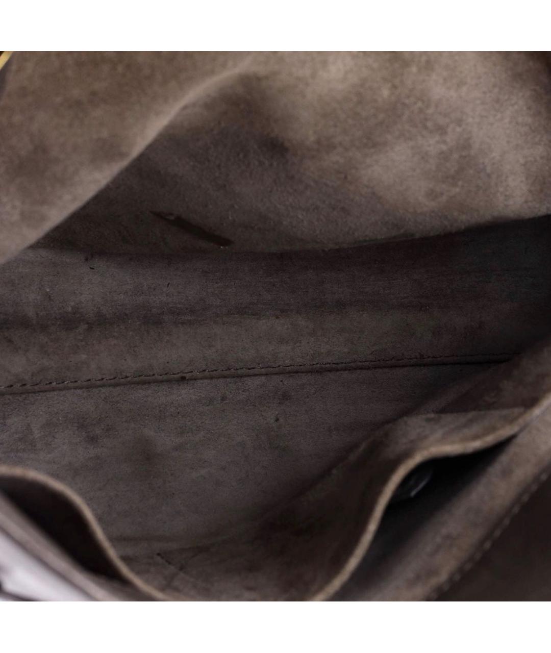 SAINT LAURENT Серая кожаная сумка тоут, фото 5