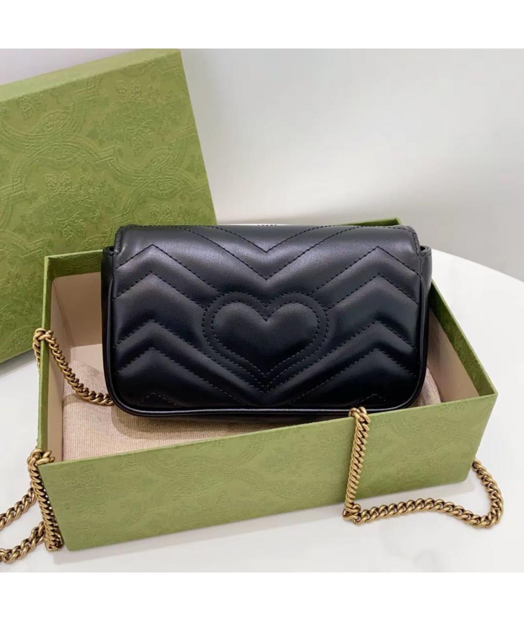 GUCCI Черная кожаная сумка через плечо, фото 3