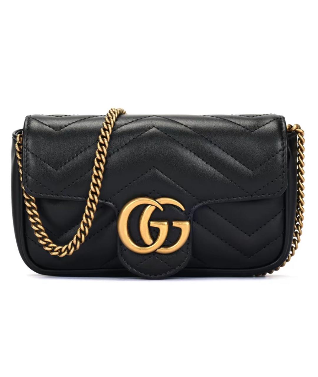 GUCCI Черная кожаная сумка через плечо, фото 4