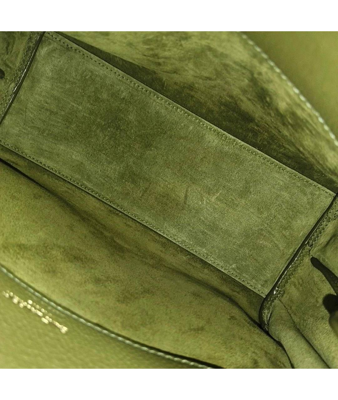 SAINT LAURENT Хаки кожаная сумка через плечо, фото 3