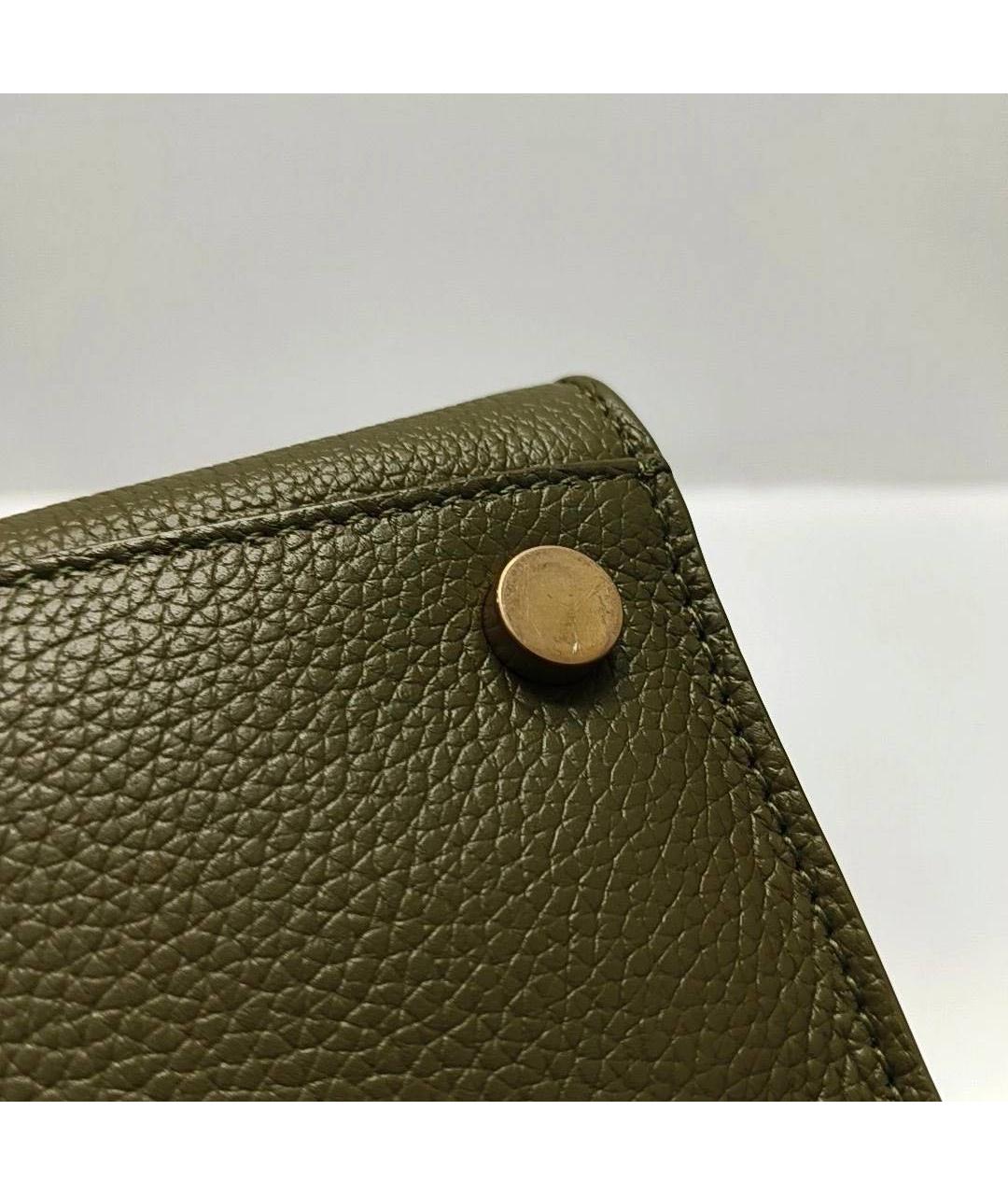 SAINT LAURENT Хаки кожаная сумка через плечо, фото 4