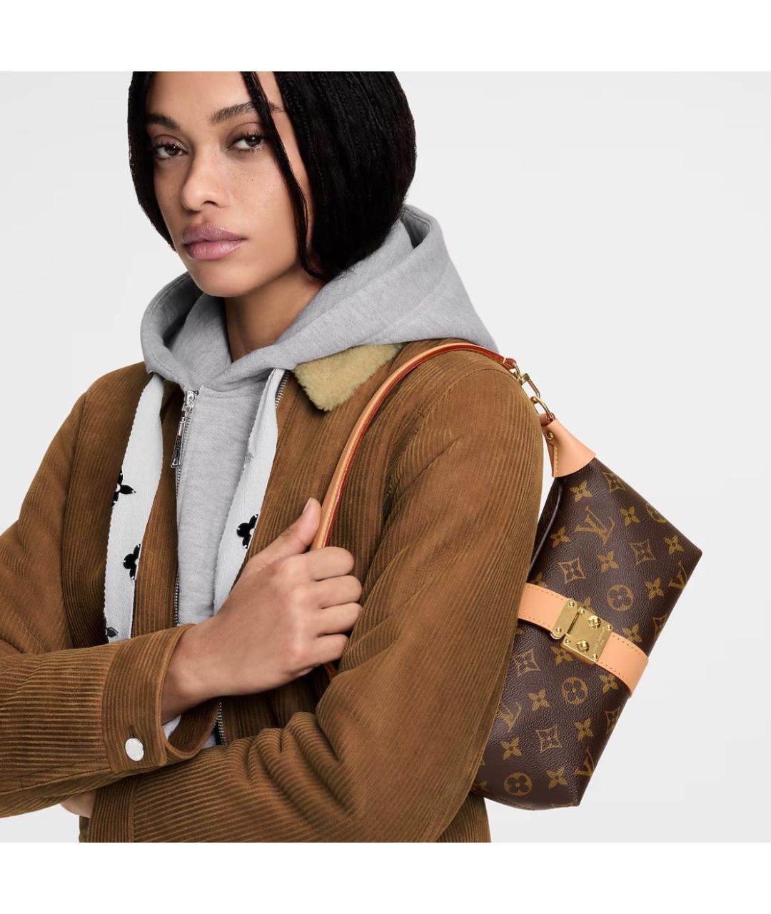 LOUIS VUITTON Коричневая сумка с короткими ручками, фото 4