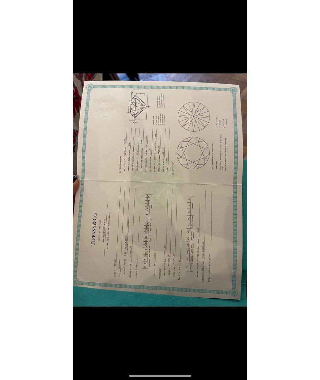 TIFFANY&CO Серебряное платиновое кольцо, фото 5