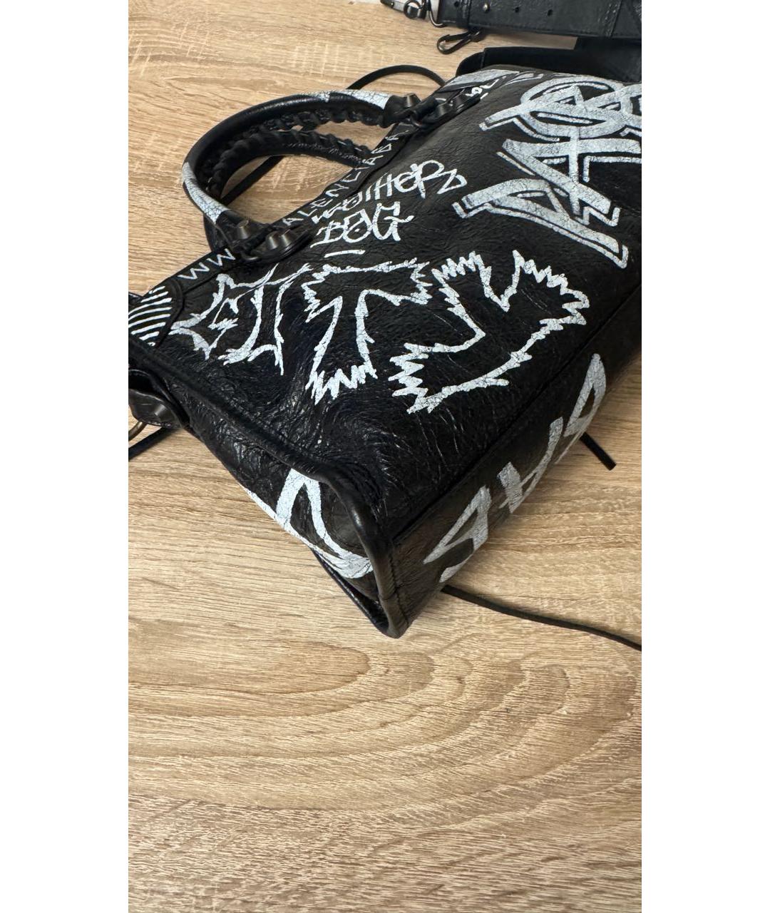 BALENCIAGA Черная кожаная сумка с короткими ручками, фото 6