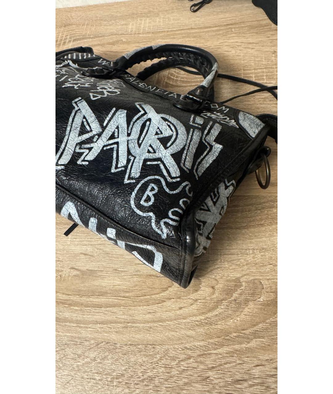 BALENCIAGA Черная кожаная сумка с короткими ручками, фото 5