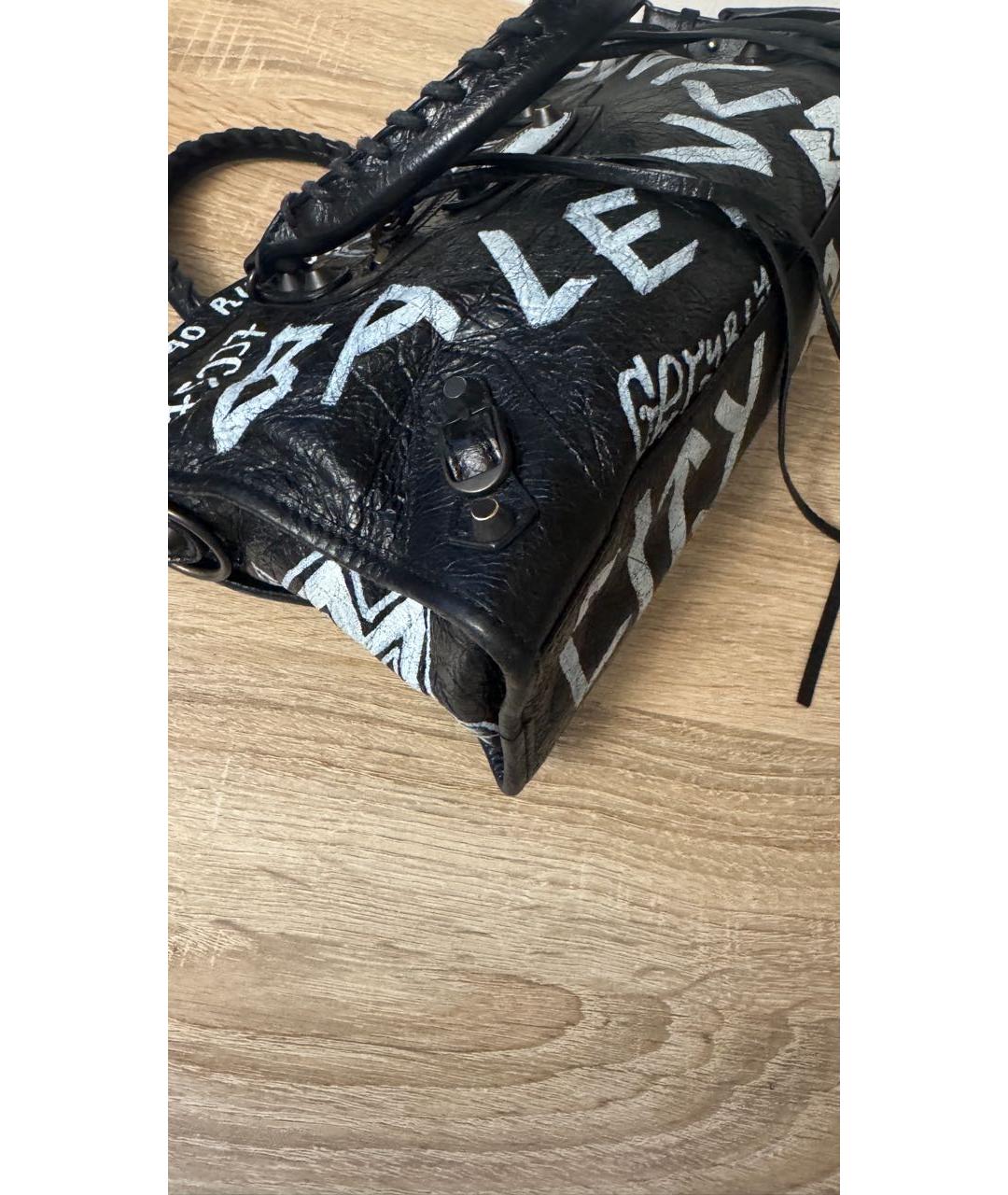 BALENCIAGA Черная кожаная сумка с короткими ручками, фото 3