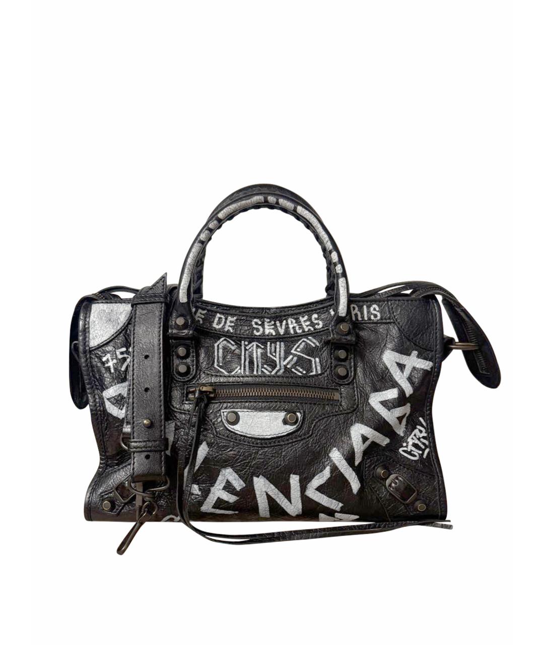 BALENCIAGA Черная кожаная сумка с короткими ручками, фото 1