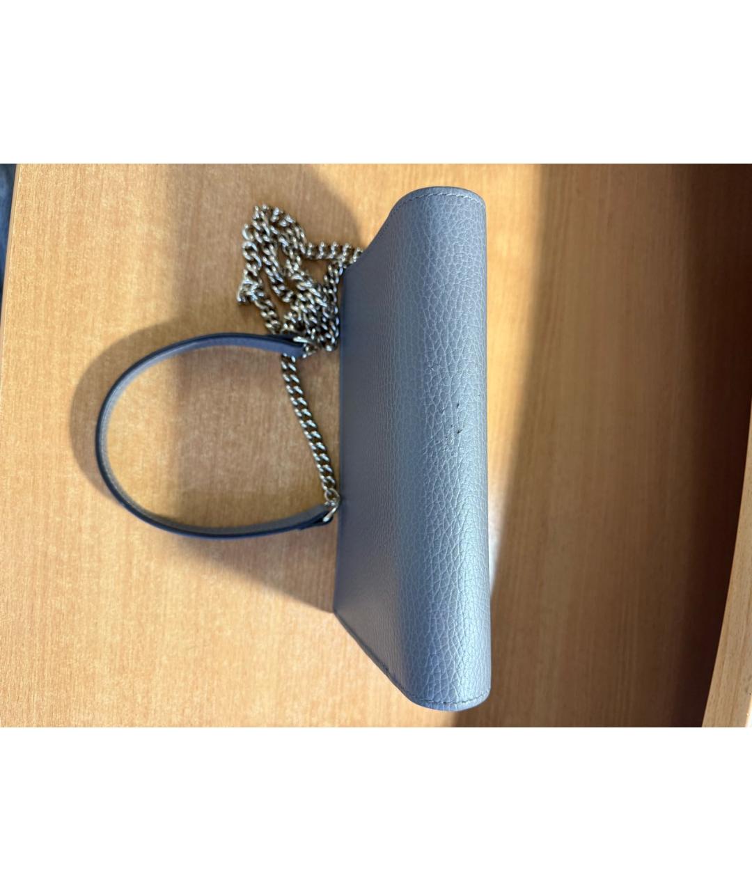 GUCCI Серая кожаная сумка через плечо, фото 7