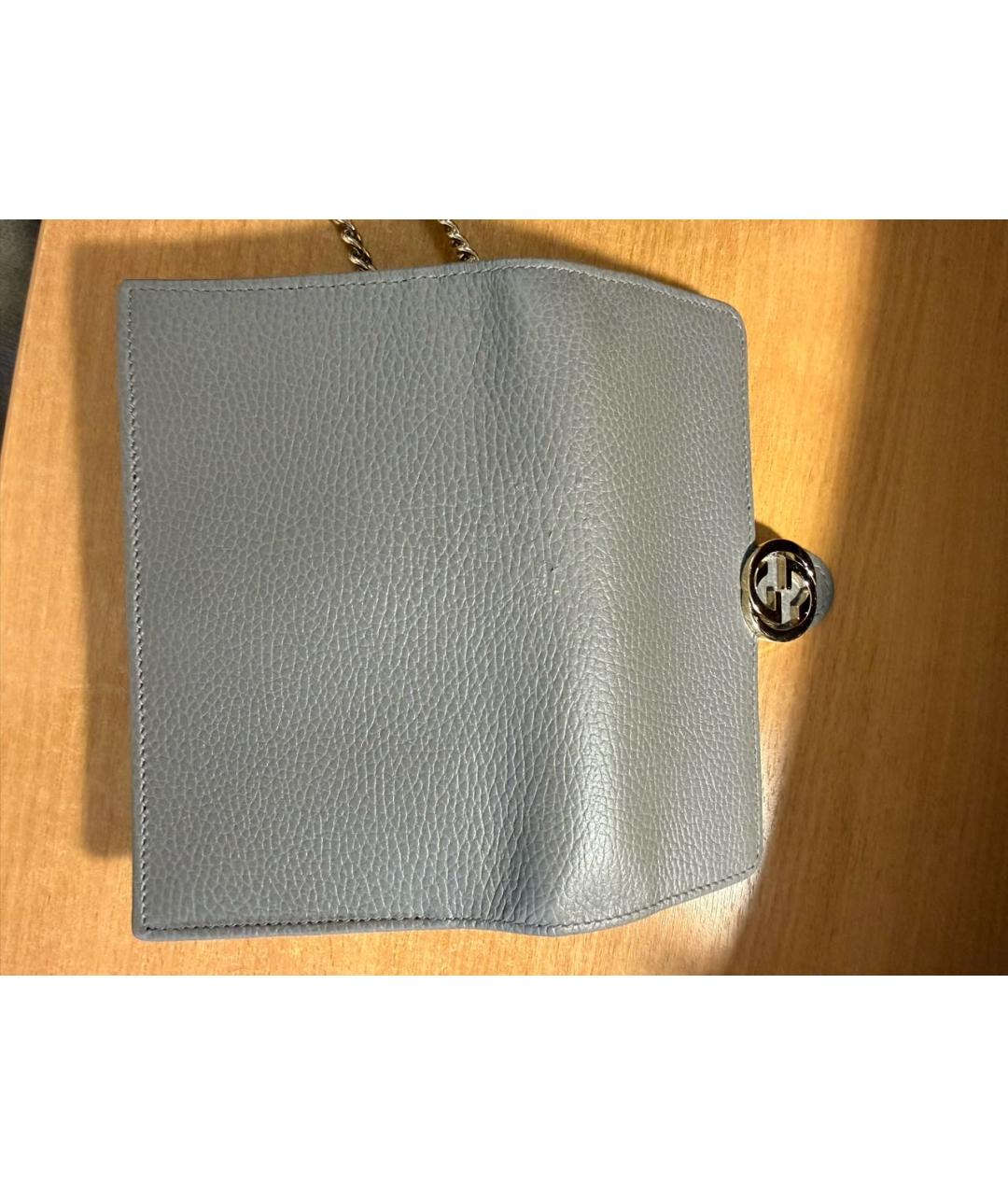 GUCCI Серая кожаная сумка через плечо, фото 6