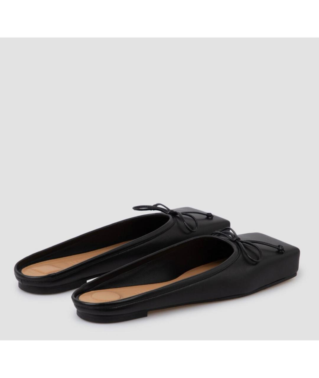 JACQUEMUS Черные кожаные сабо, фото 3