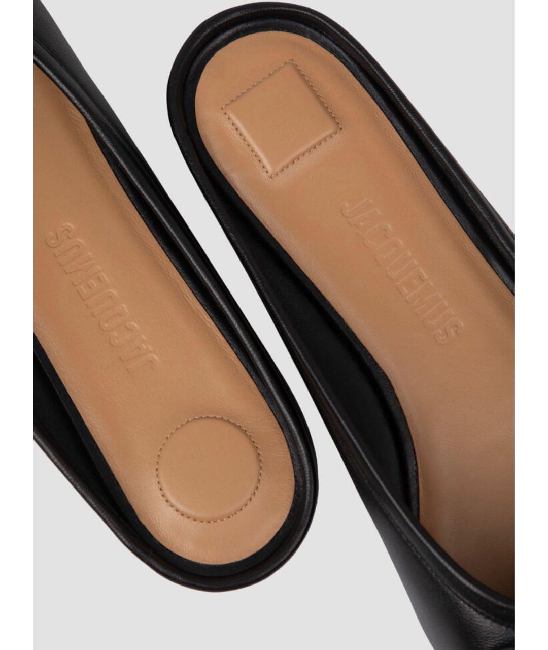 JACQUEMUS Черные кожаные сабо, фото 6