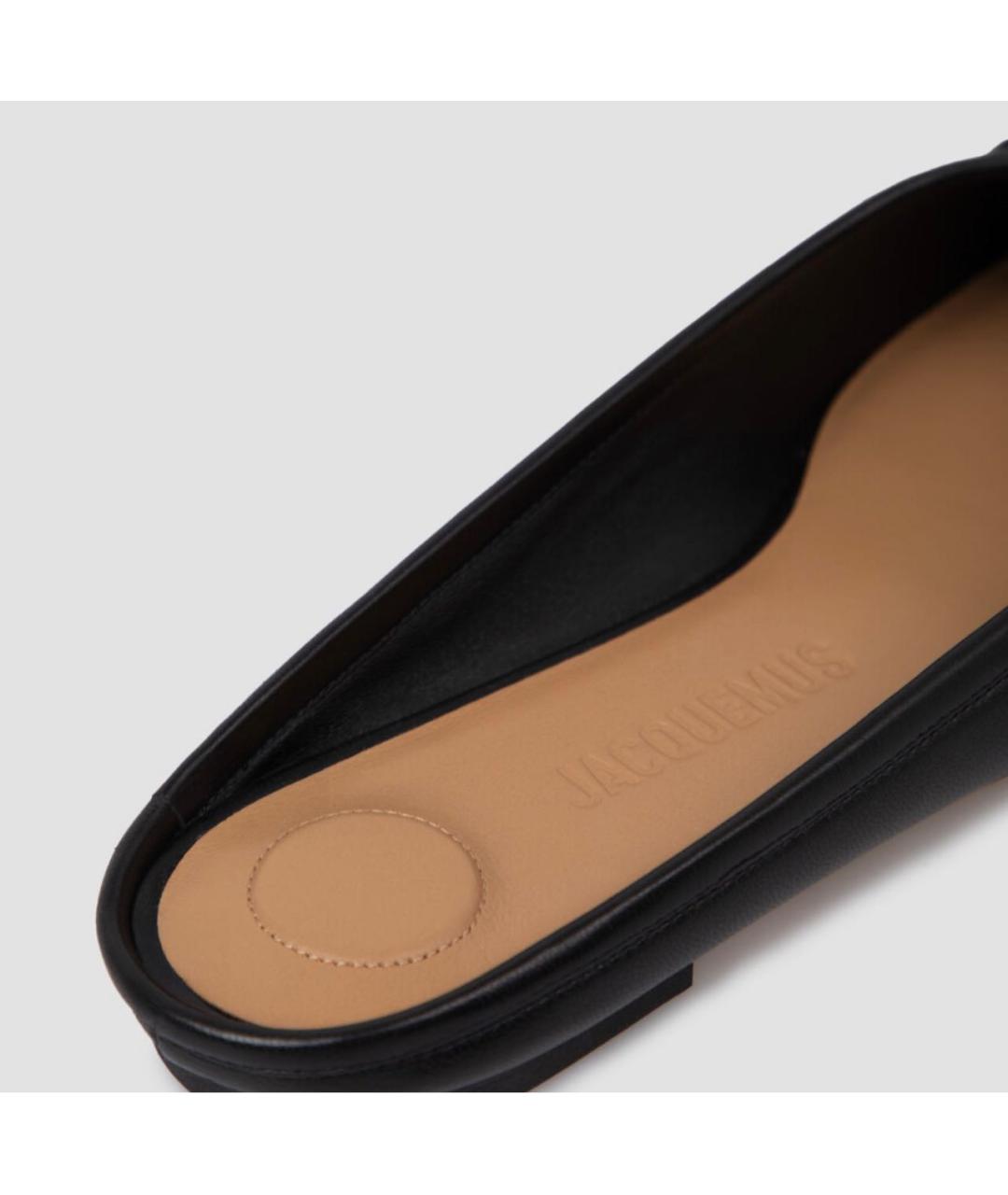 JACQUEMUS Черные кожаные сабо, фото 5