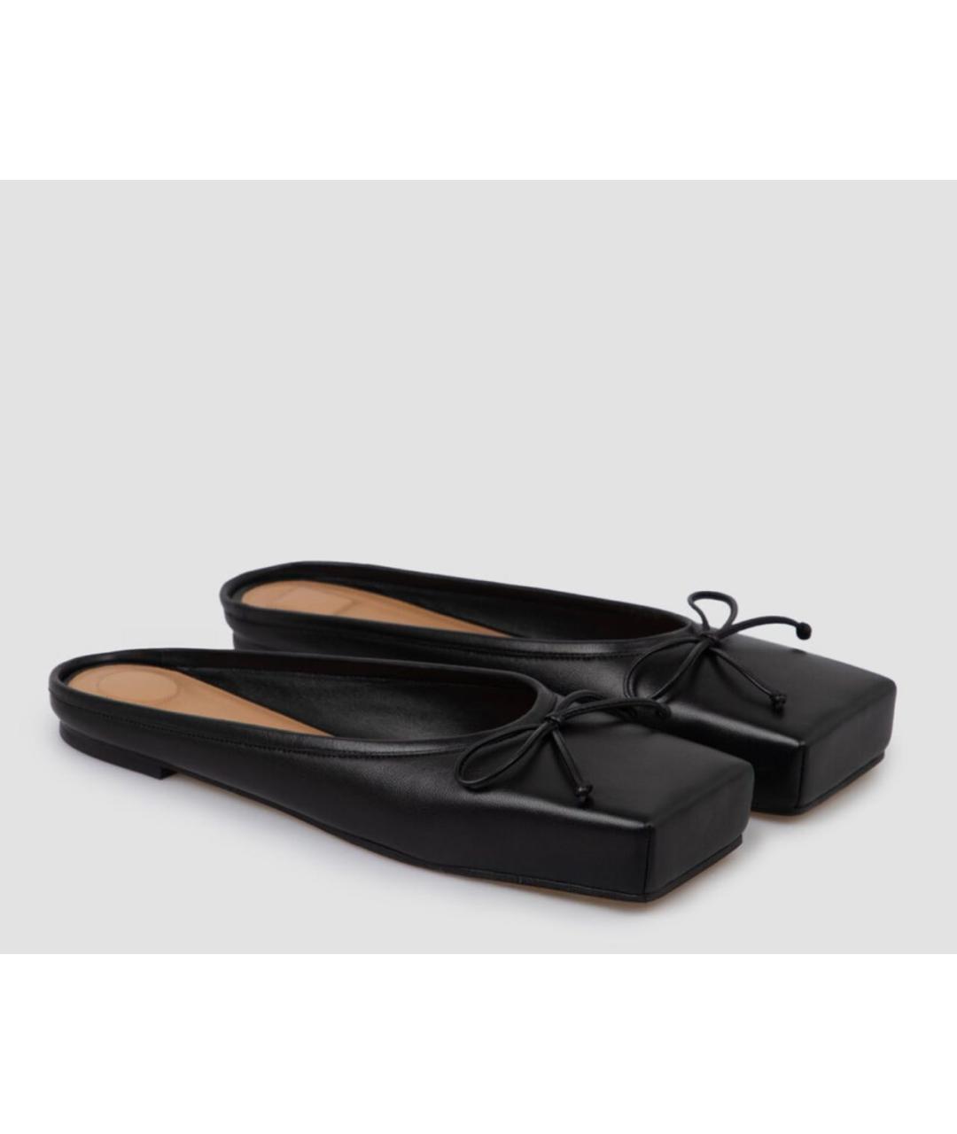 JACQUEMUS Черные кожаные сабо, фото 2