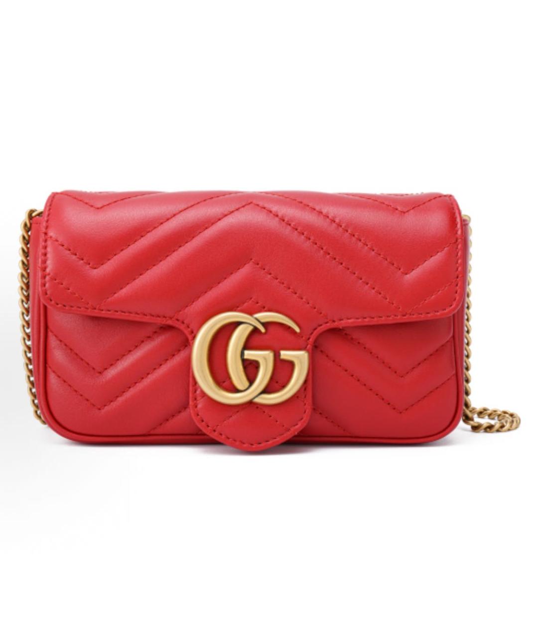 GUCCI Красная кожаная сумка через плечо, фото 4