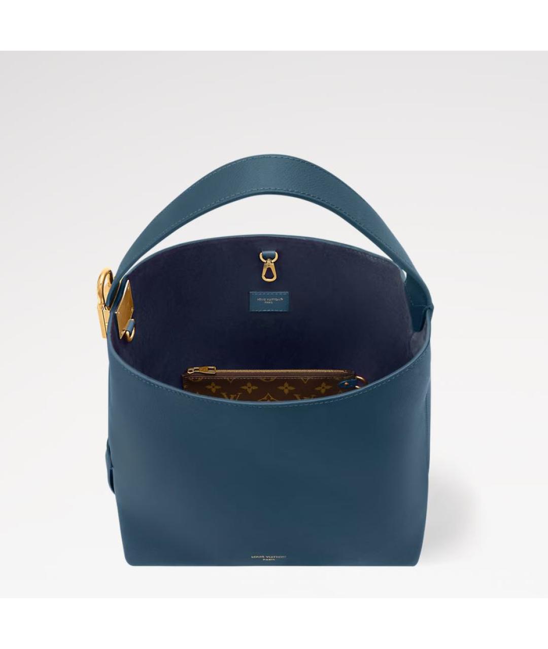 LOUIS VUITTON Синяя кожаная сумка тоут, фото 3