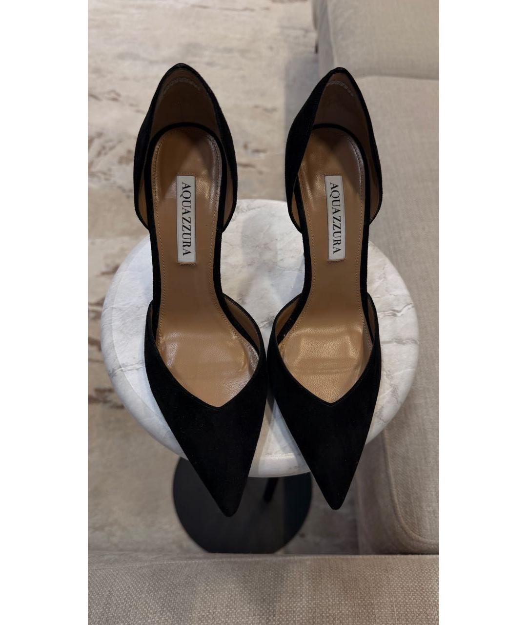 AQUAZZURA Черные замшевые туфли, фото 4