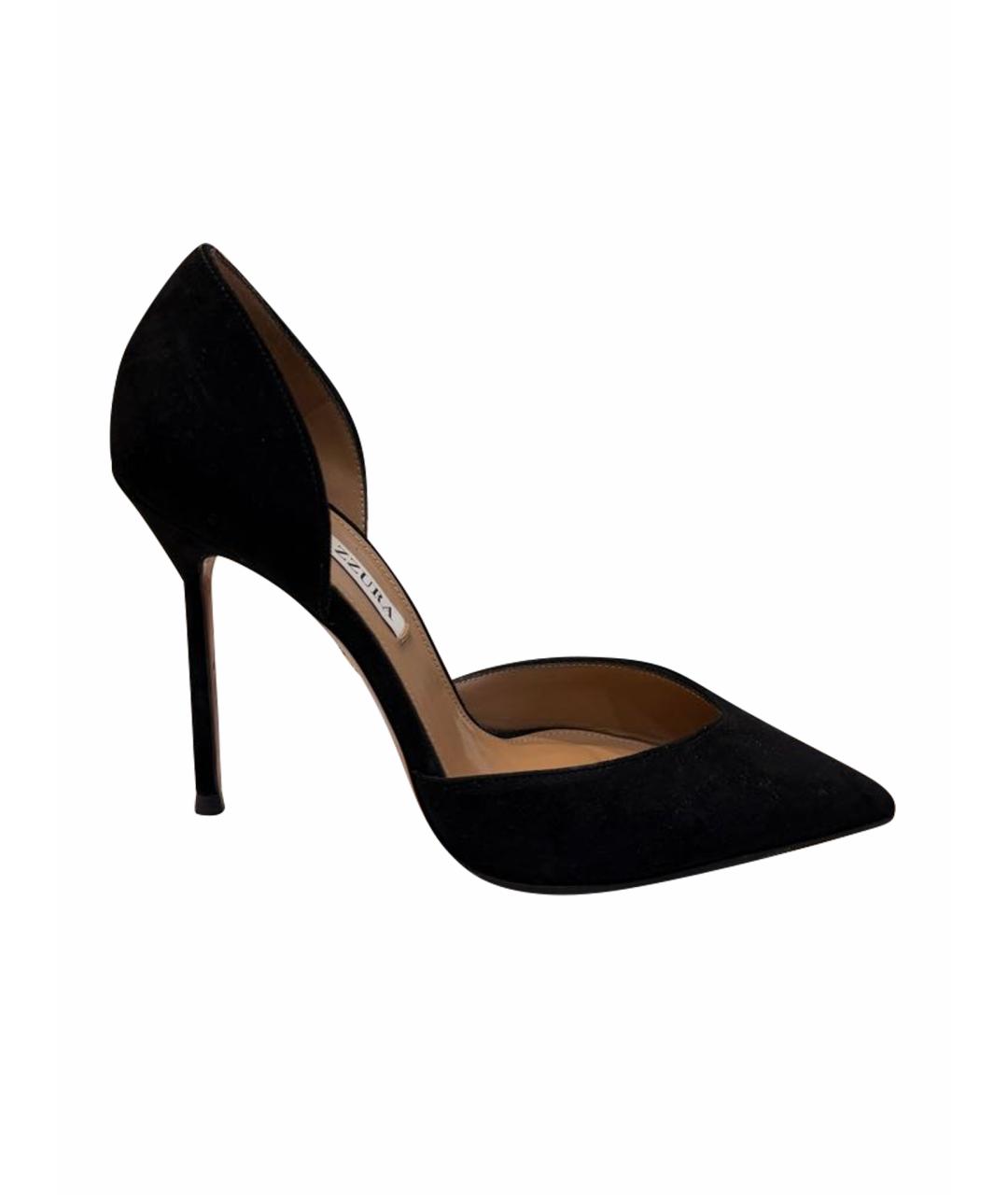 AQUAZZURA Черные замшевые туфли, фото 6