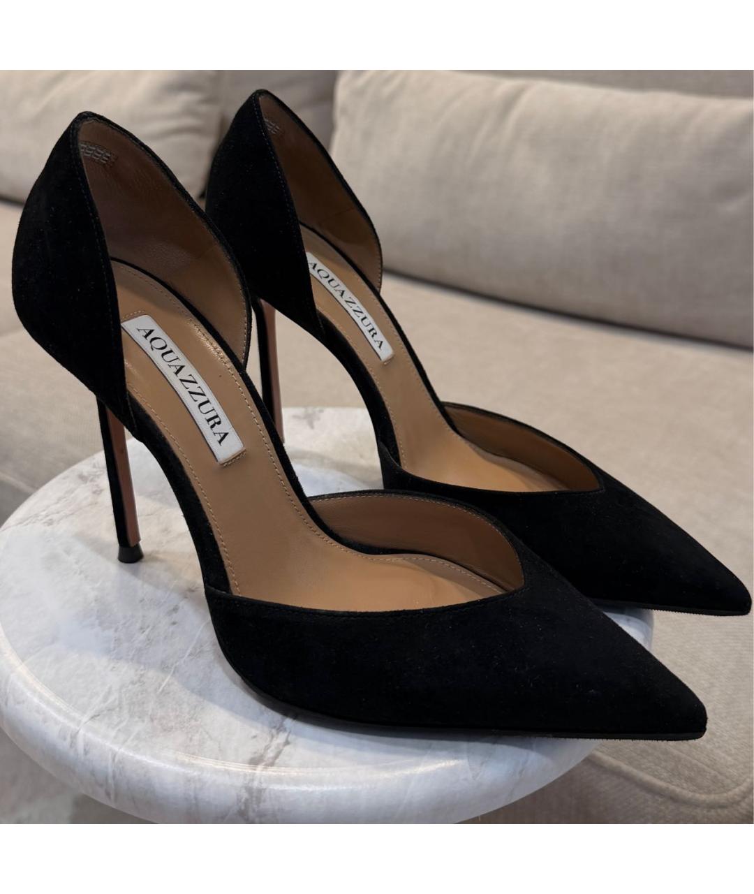 AQUAZZURA Черные замшевые туфли, фото 2