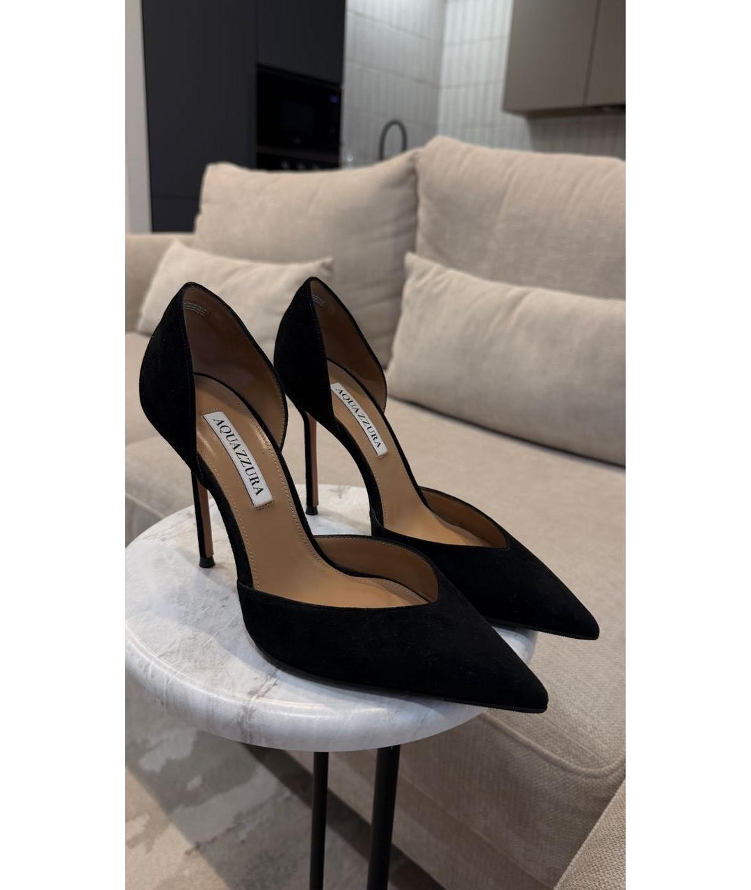 AQUAZZURA Черные замшевые туфли, фото 3