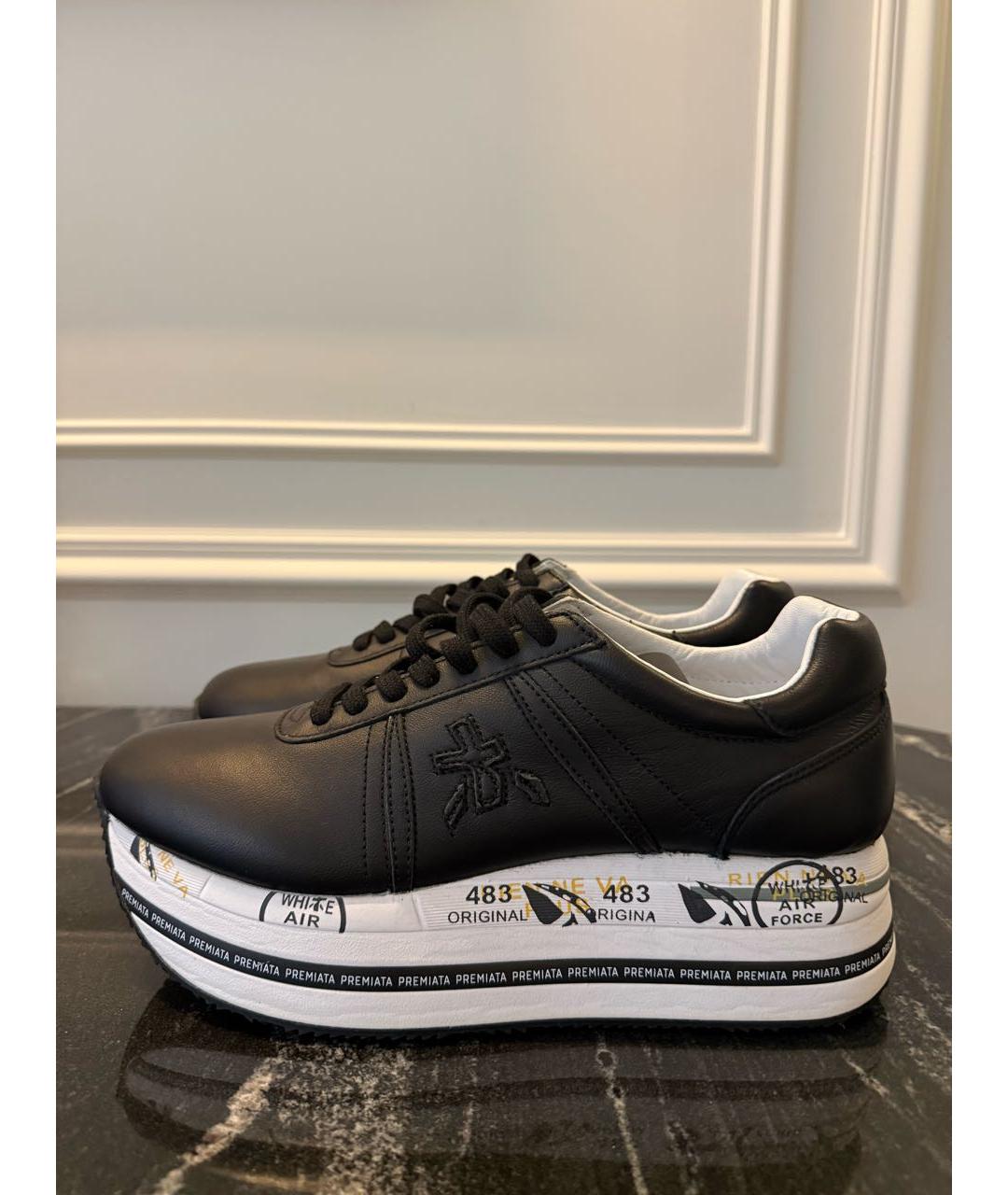 PREMIATA Черные кожаные кроссовки, фото 2