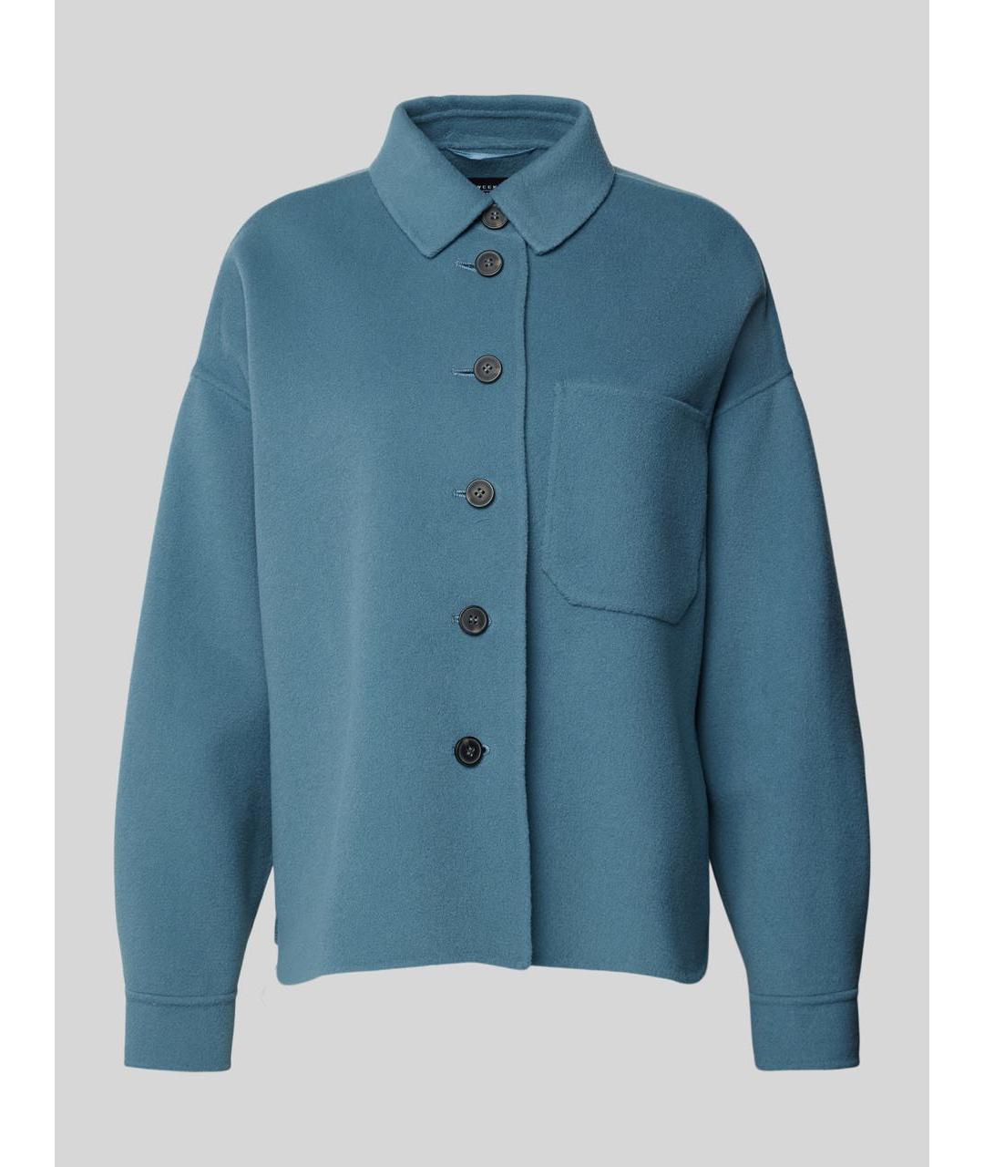 WEEKEND MAX MARA Голубое шерстяное пальто, фото 9