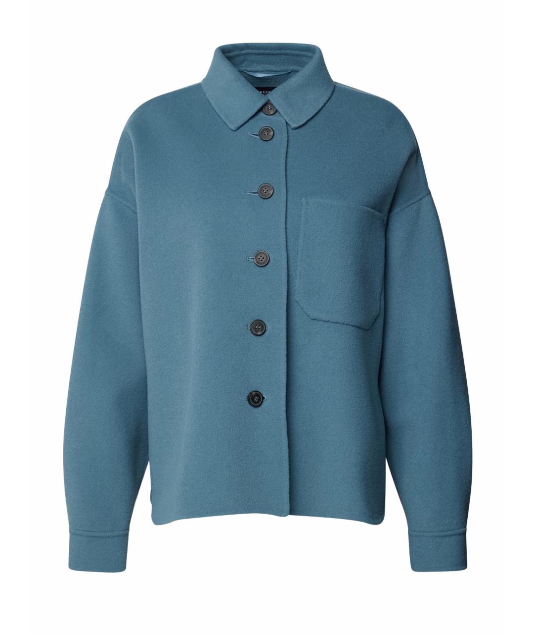 WEEKEND MAX MARA Голубое шерстяное пальто, фото 1