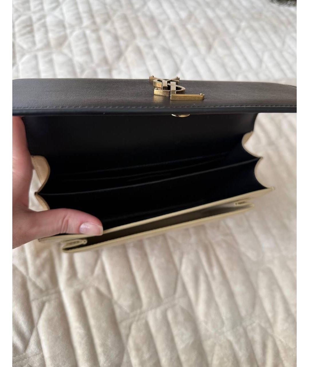 SAINT LAURENT Черная кожаная сумка через плечо, фото 4