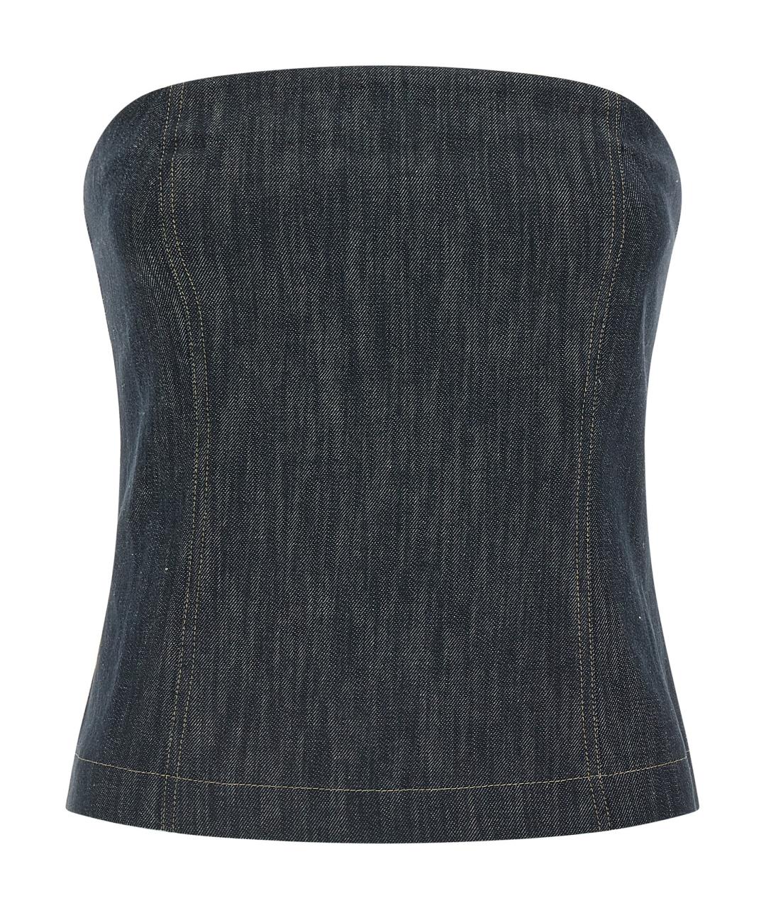 BRUNELLO CUCINELLI Синяя хлопковая майка, фото 1