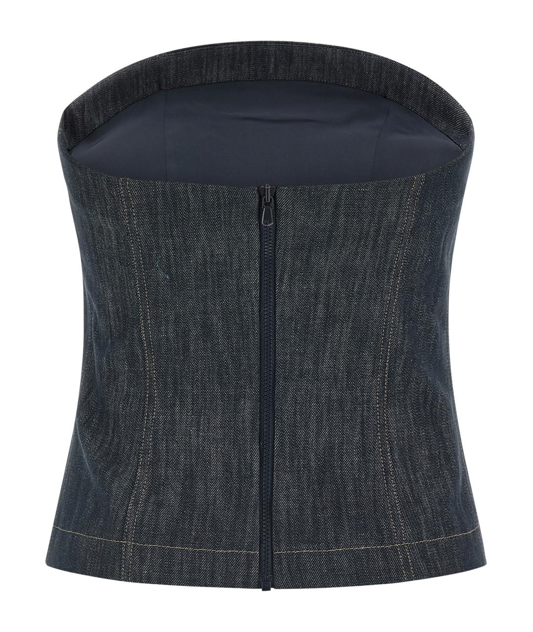 BRUNELLO CUCINELLI Синяя хлопковая майка, фото 2