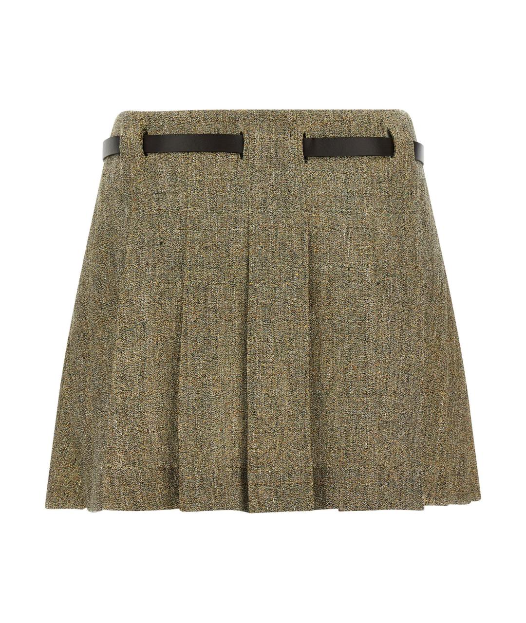 FERRAGAMO Мульти льняная юбка мини, фото 2