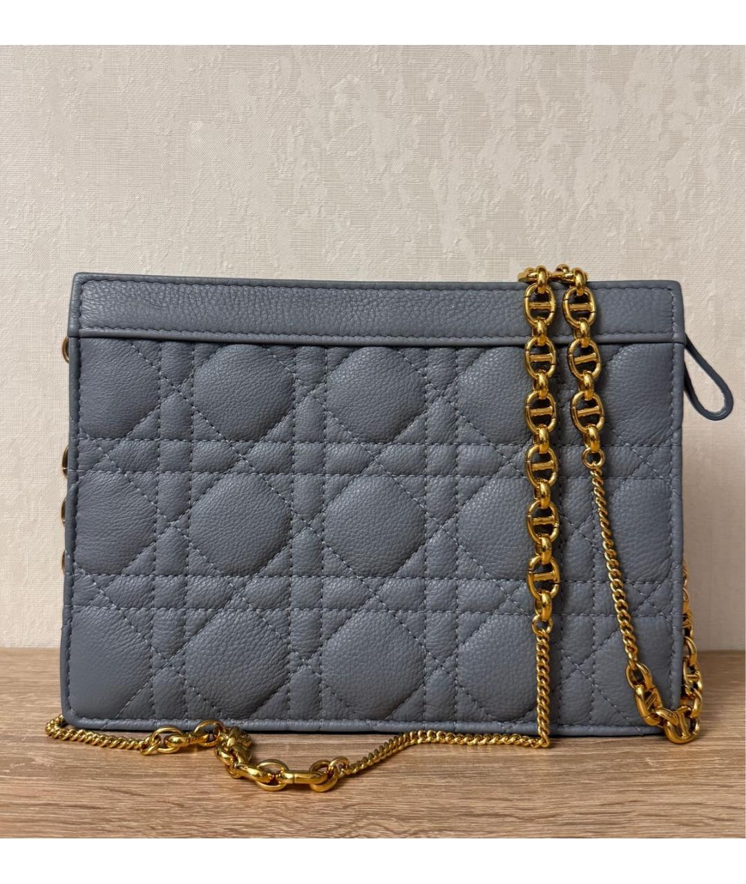 CHRISTIAN DIOR Голубая кожаная сумка через плечо, фото 3