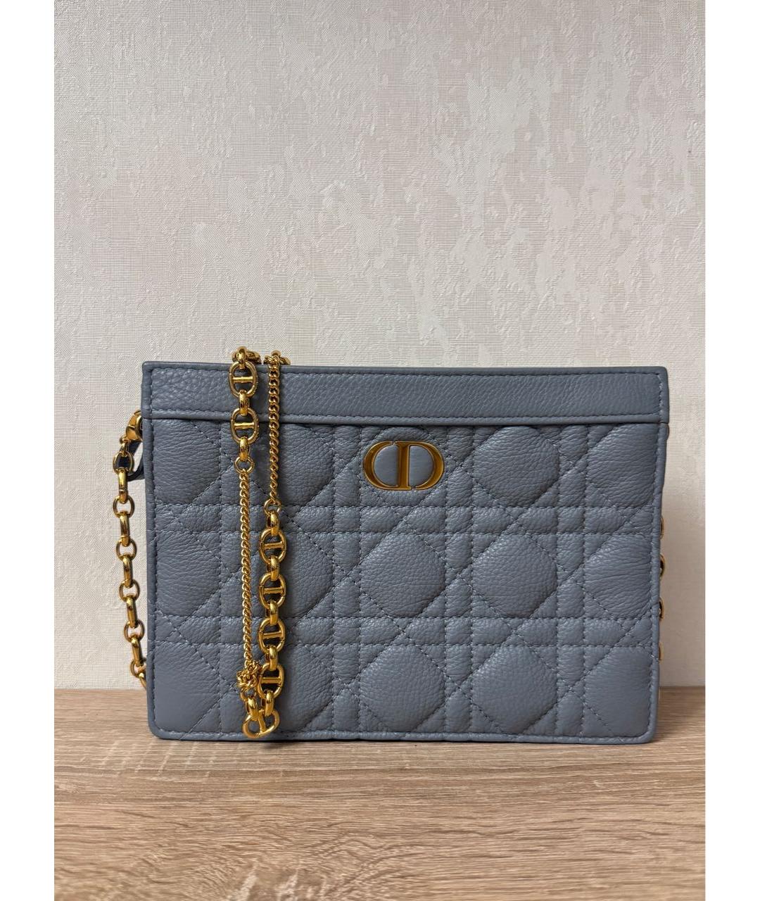 CHRISTIAN DIOR Голубая кожаная сумка через плечо, фото 2