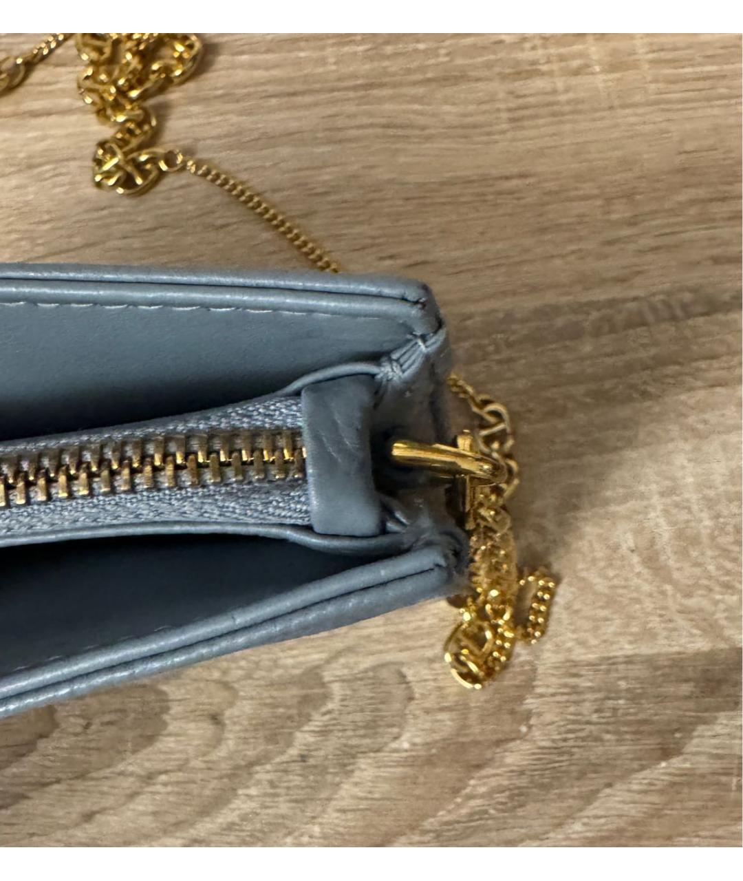 CHRISTIAN DIOR Голубая кожаная сумка через плечо, фото 6