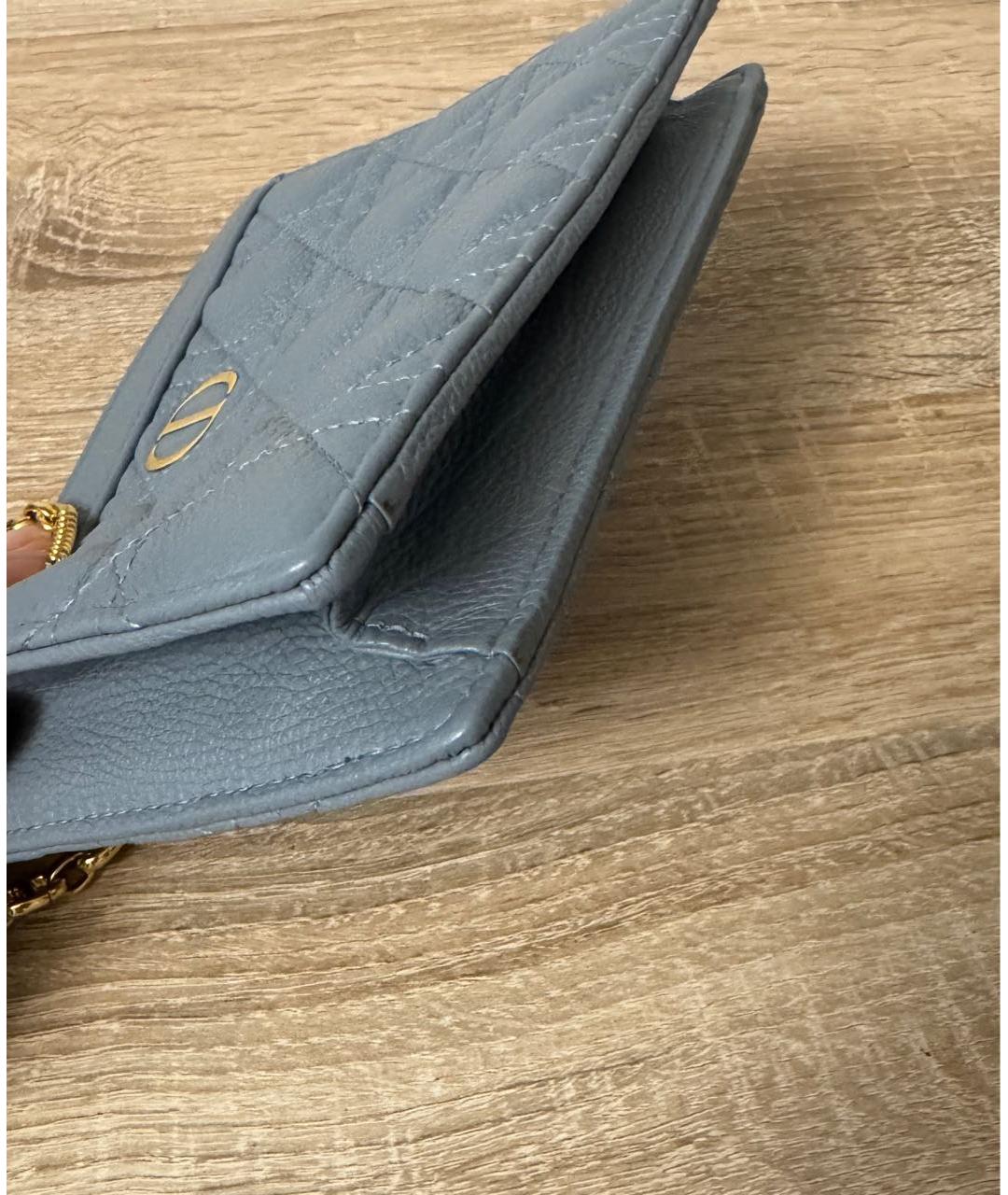 CHRISTIAN DIOR Голубая кожаная сумка через плечо, фото 4