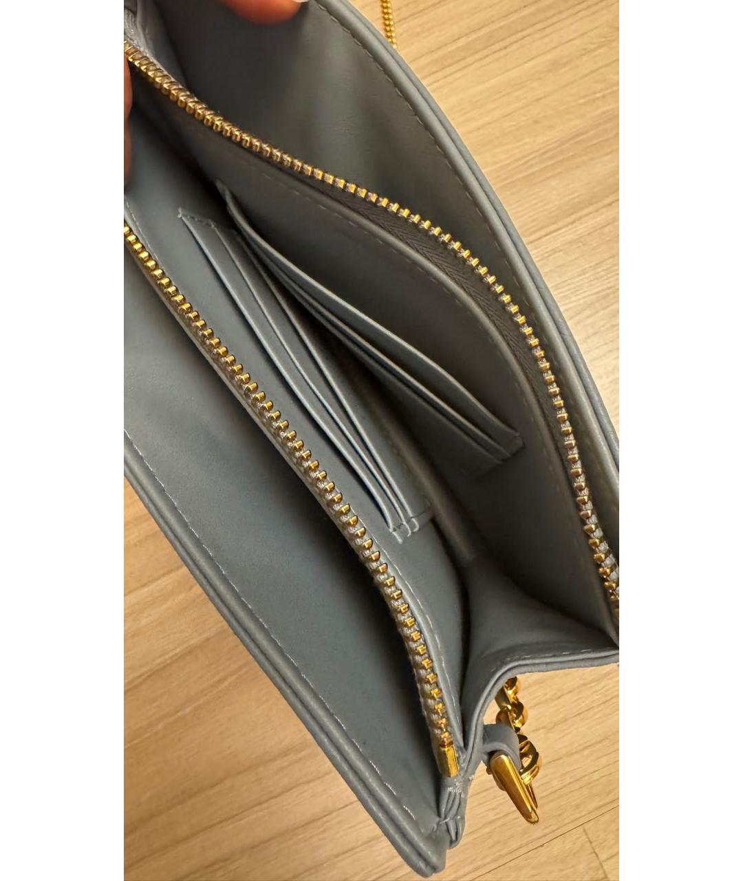 CHRISTIAN DIOR Голубая кожаная сумка через плечо, фото 8