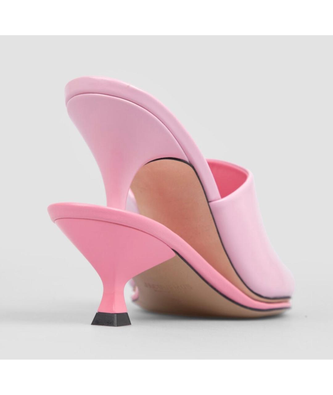 JACQUEMUS Розовые мюли из лакированной кожи, фото 4