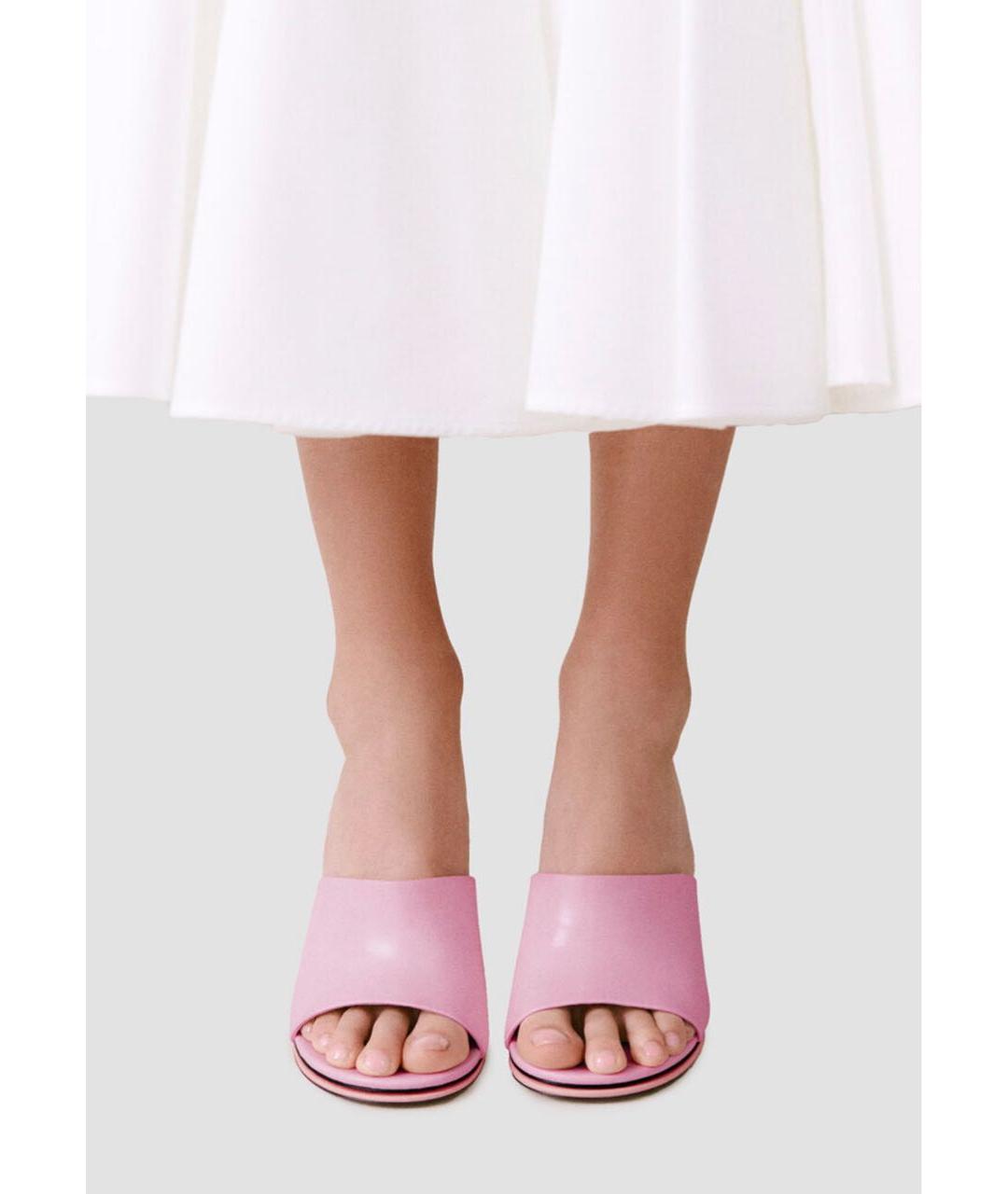 JACQUEMUS Розовые мюли из лакированной кожи, фото 6