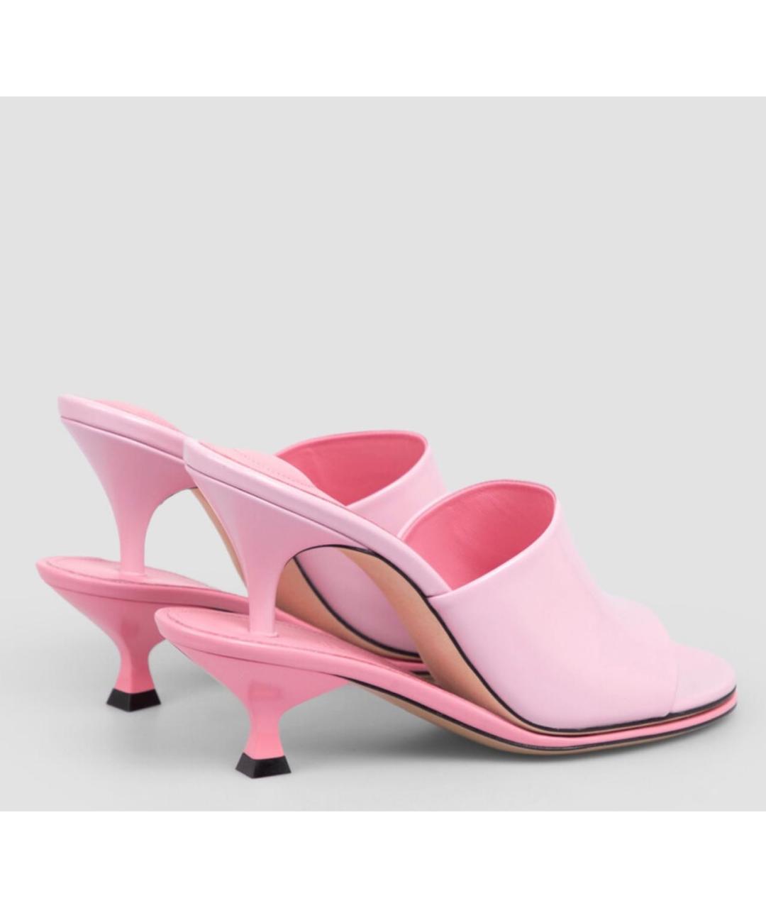 JACQUEMUS Розовые мюли из лакированной кожи, фото 3