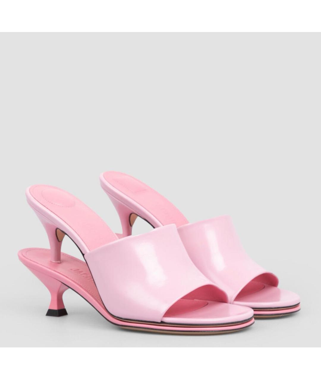 JACQUEMUS Розовые мюли из лакированной кожи, фото 2
