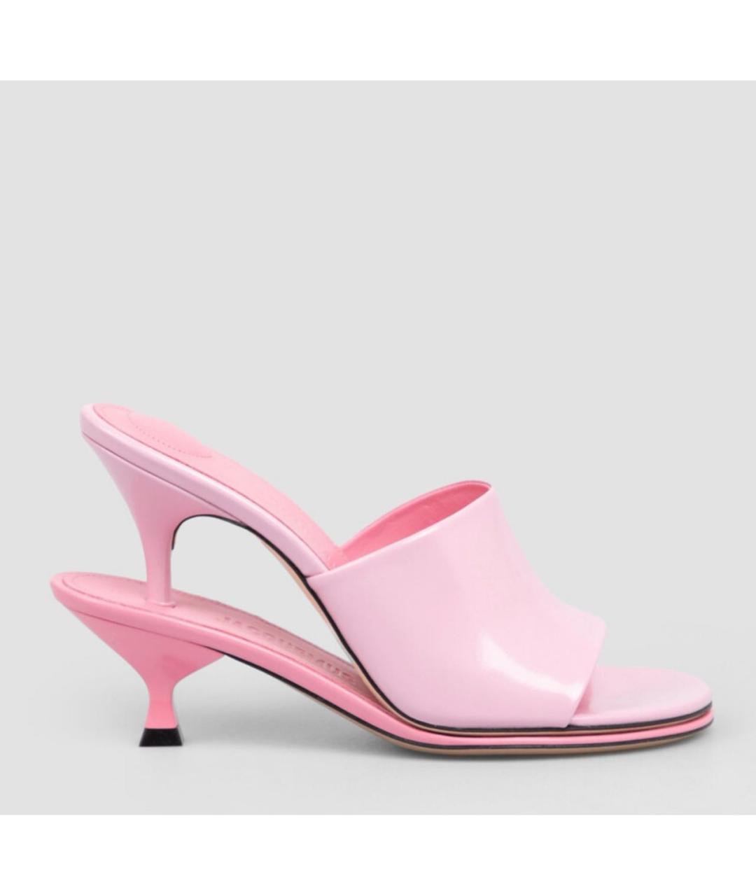JACQUEMUS Розовые мюли из лакированной кожи, фото 7
