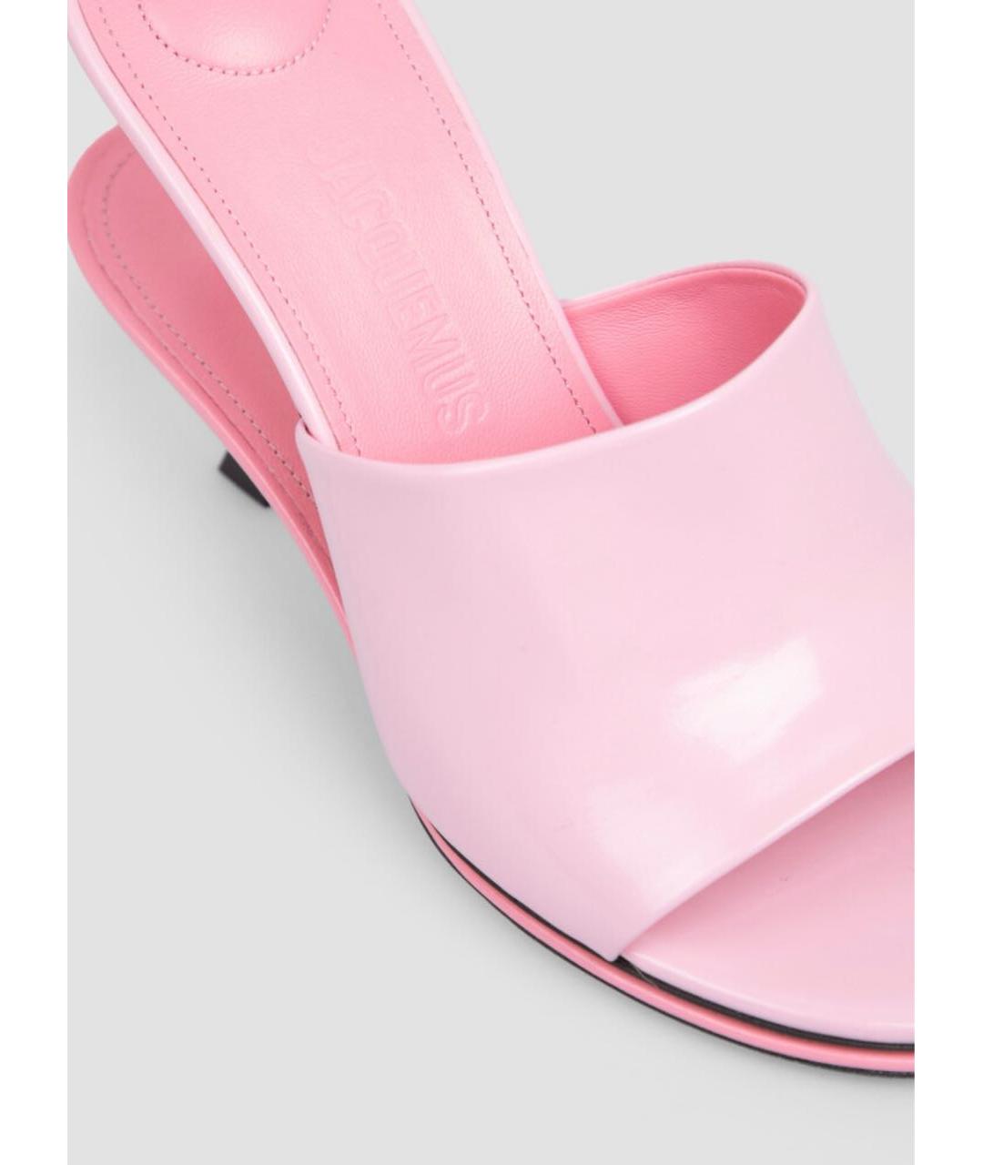 JACQUEMUS Розовые мюли из лакированной кожи, фото 5