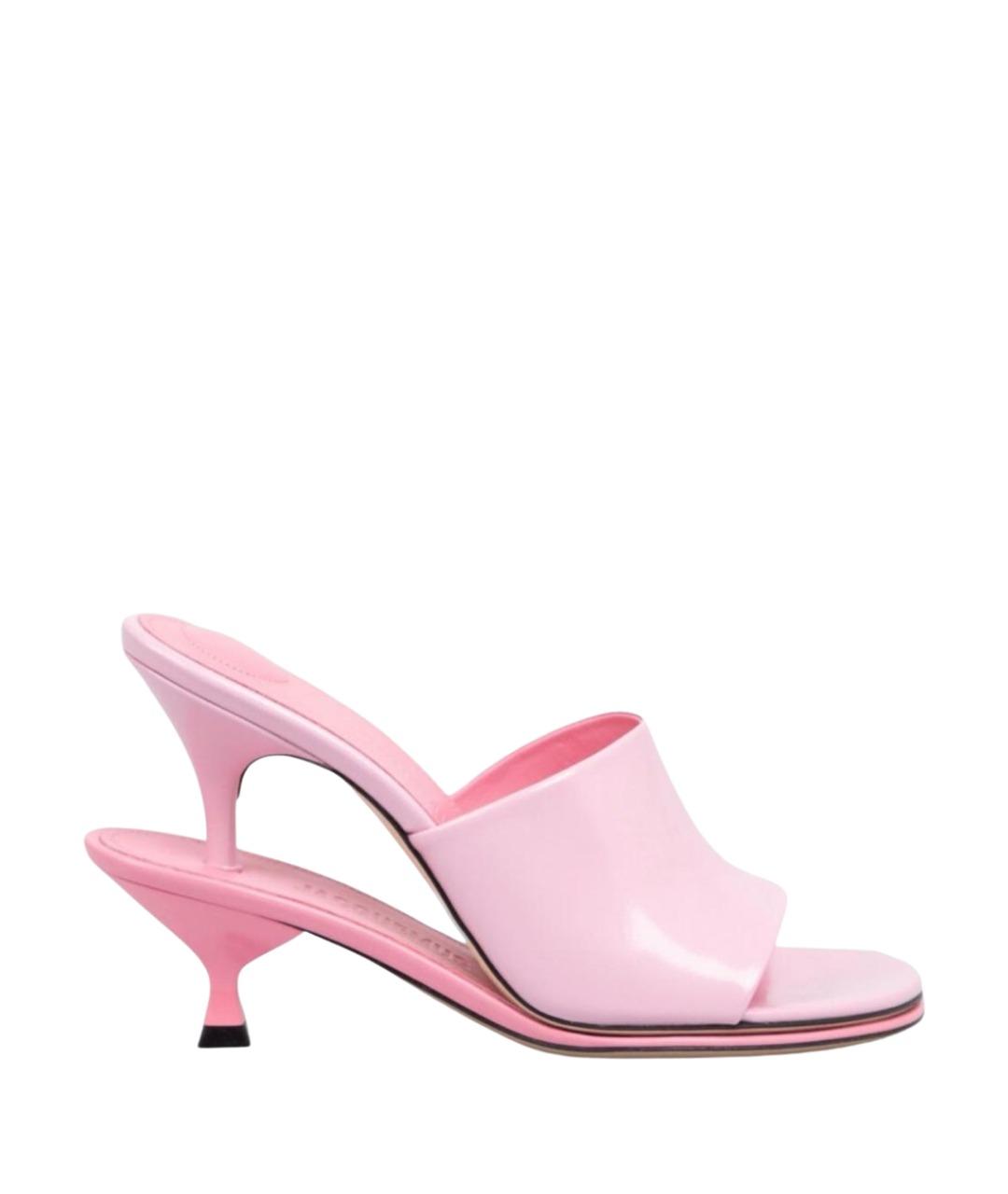 JACQUEMUS Розовые мюли из лакированной кожи, фото 1