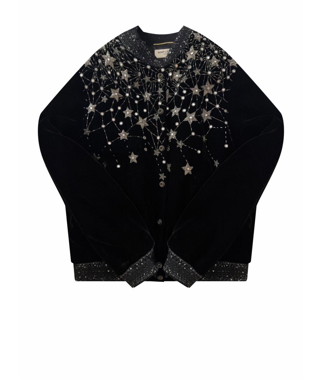 SAINT LAURENT Черная бархатная куртка, фото 1