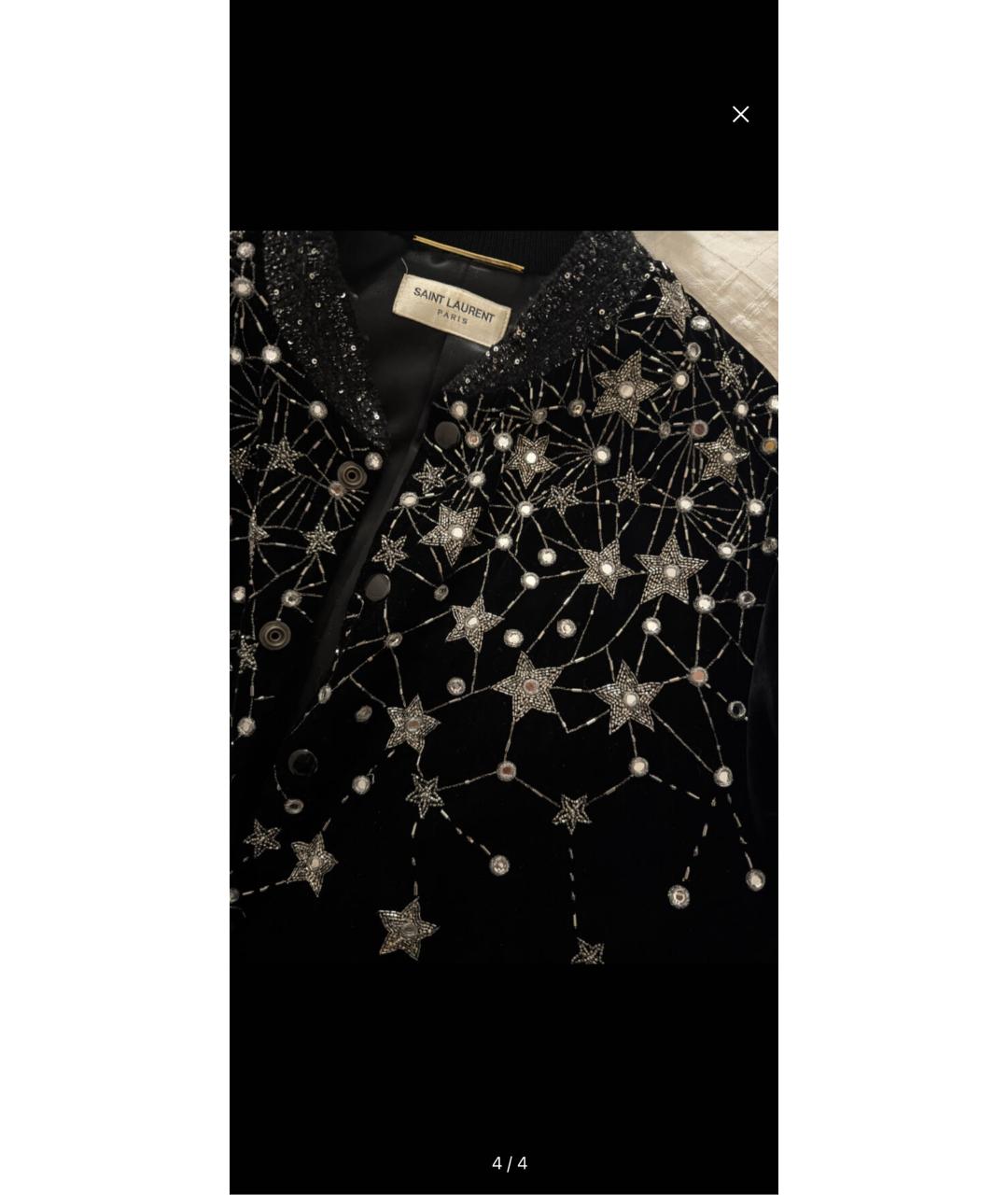 SAINT LAURENT Черная бархатная куртка, фото 3